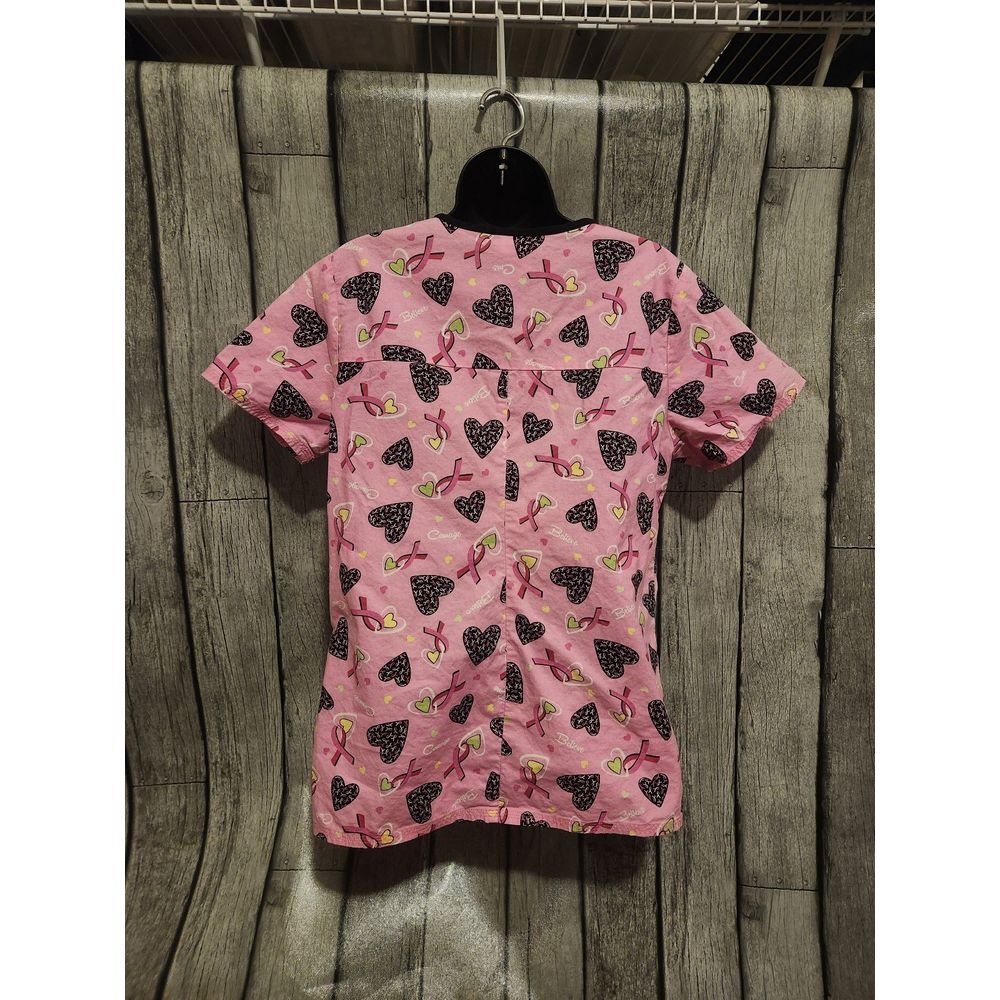 Breast Cancer Awareness Scrub Top Women's Size Small - Picture 3 of 4
